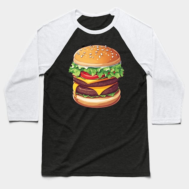 Burger Lover Baseball T-Shirt by animegirlnft